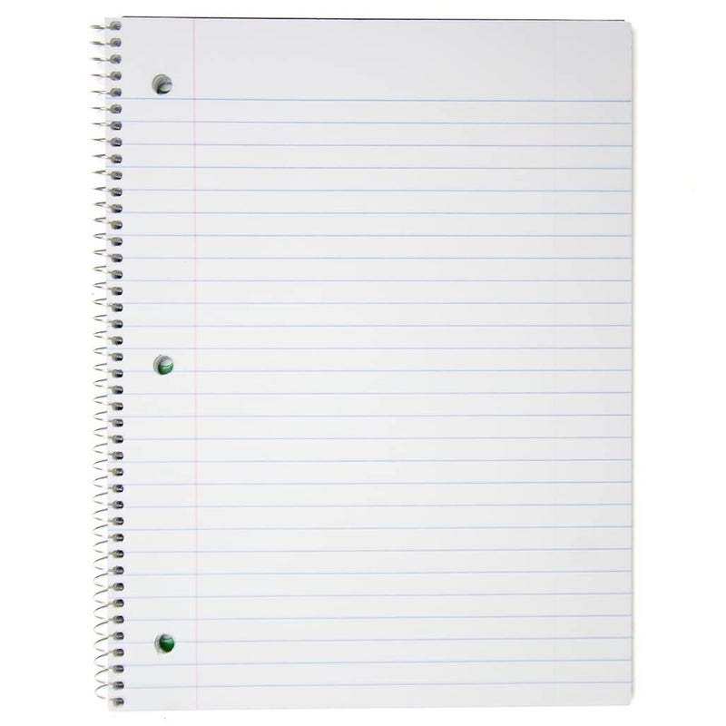 Top Flight Standards 5-Subject Wirebound Notebook, 180 Sheets, 3-Hole Punched, Wide Rule, 10.5 x 8 Inches, 1 Notebook, Color May Vary (31414) - Image 2